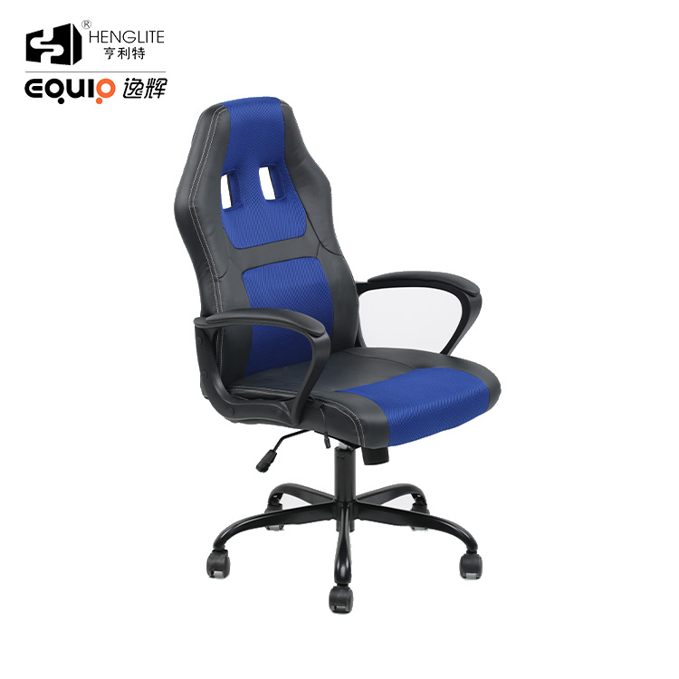 Blue Black EQ5003 Mesh PU Leather Gaming Chair