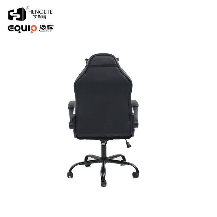 White Black EQ5016 PU Leather Gaming Chair With Headrest