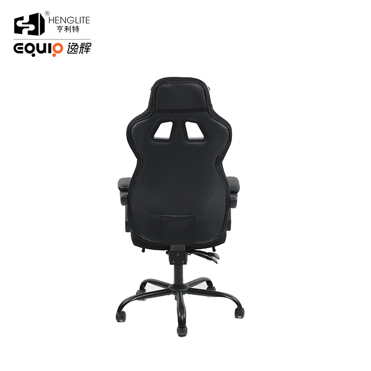 White Black EQ5061 High Back Racing Gaming Chair With Footrest