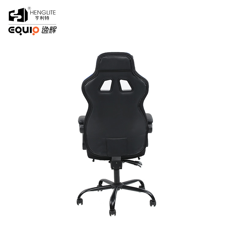 Blue Black EQ5061 High Back Racing Gaming Chair With Footrest