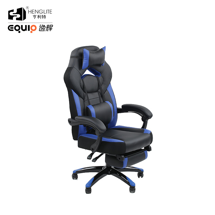 Blue Black EQ5071 Ergonomic Soft Rebound Gaming Chair