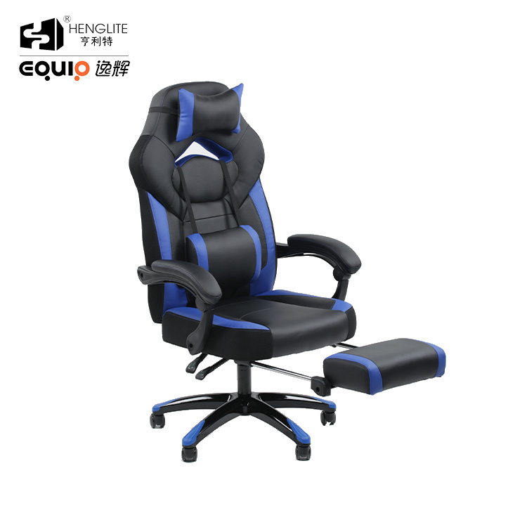 Blue Black EQ5071 Ergonomic Soft Rebound Gaming Chair