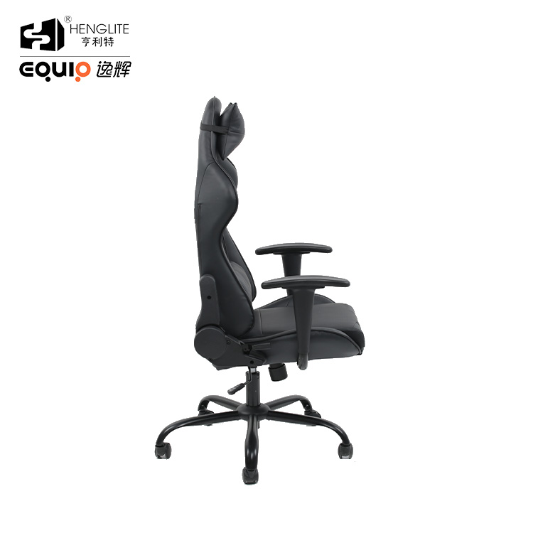 Black EQ7002 Headrest Lumbar Support Soft Sebound Gaming Chair