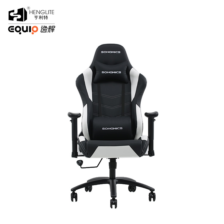 White Black EQ7020 2D Armrest Gaming Chair