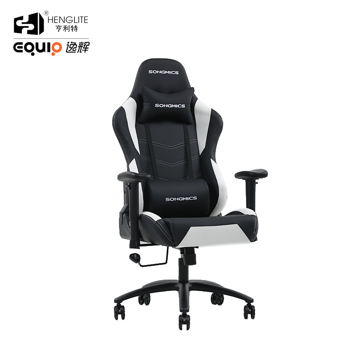 White Black EQ7020 2D Armrest Gaming Chair