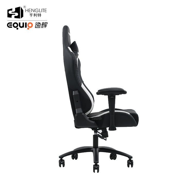 White Black EQ7020 2D Armrest Gaming Chair