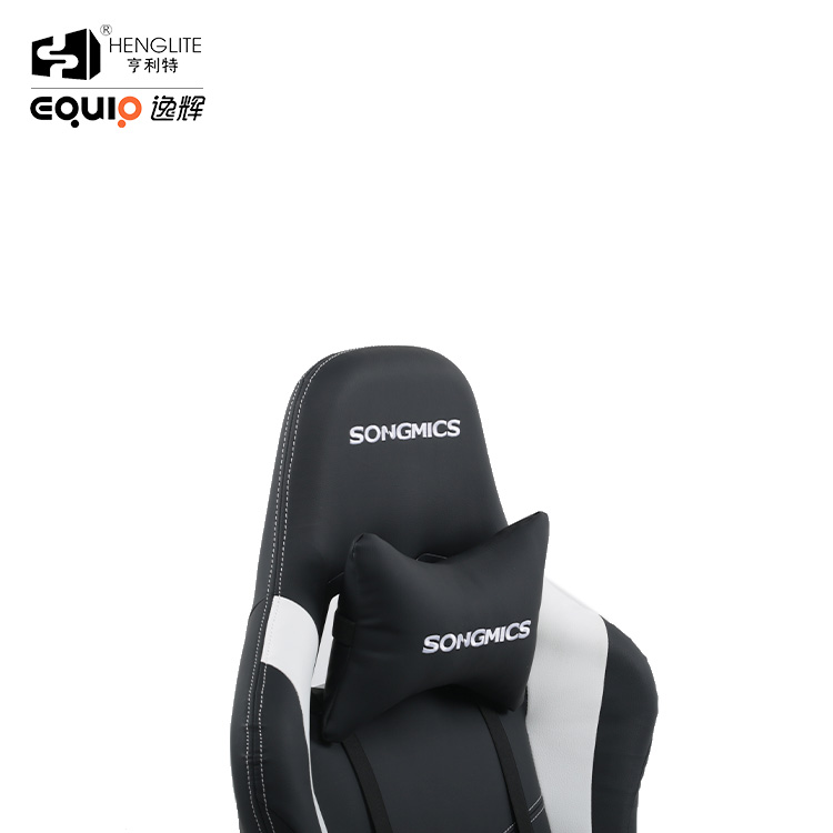 White Black EQ7020 2D Armrest Gaming Chair