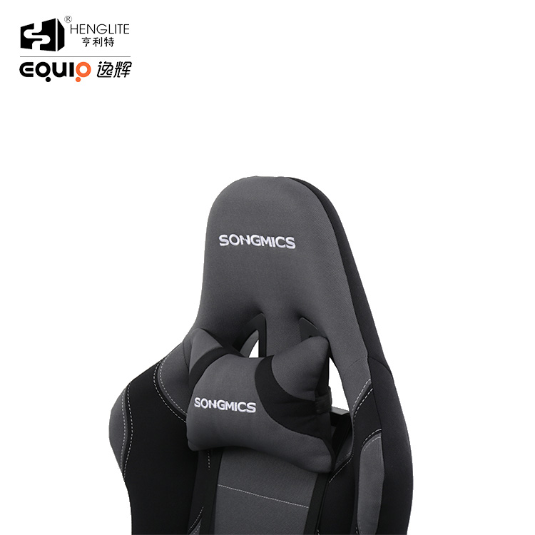 Black EQ7021 Soft Material PU Surface Racing Gaming Chair