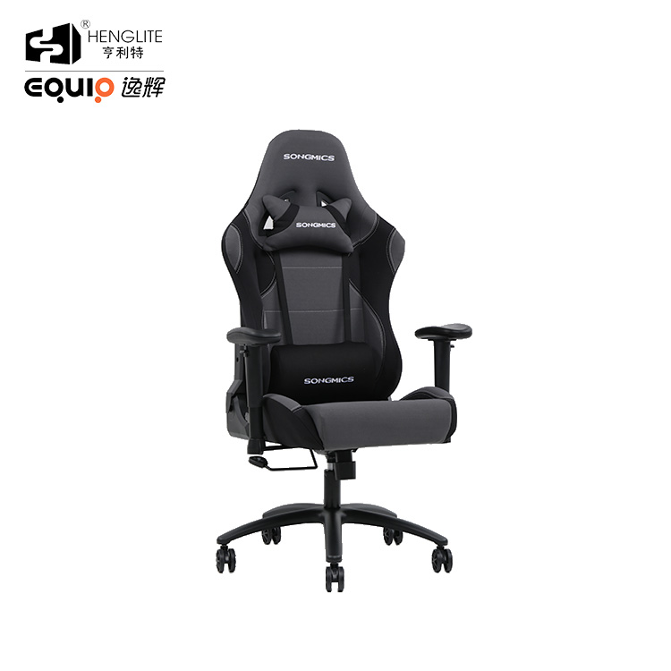 Black EQ7021 Soft Material PU Surface Racing Gaming Chair