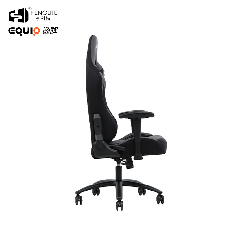 Black EQ7021 Soft Material PU Surface Racing Gaming Chair