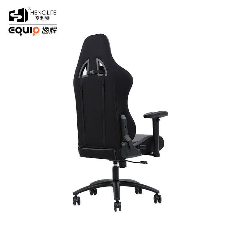 Black EQ7021 Soft Material PU Surface Racing Gaming Chair