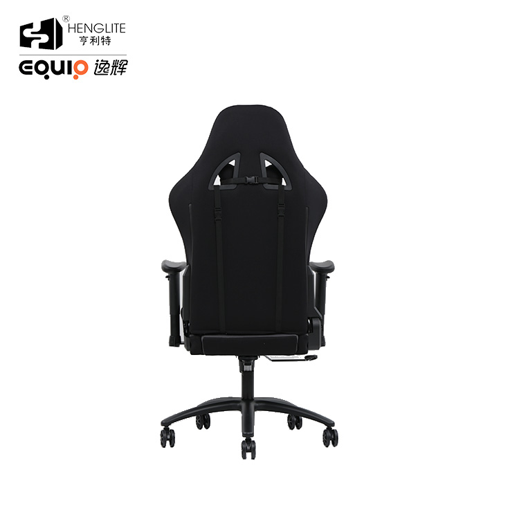 Black EQ7021 Soft Material PU Surface Racing Gaming Chair