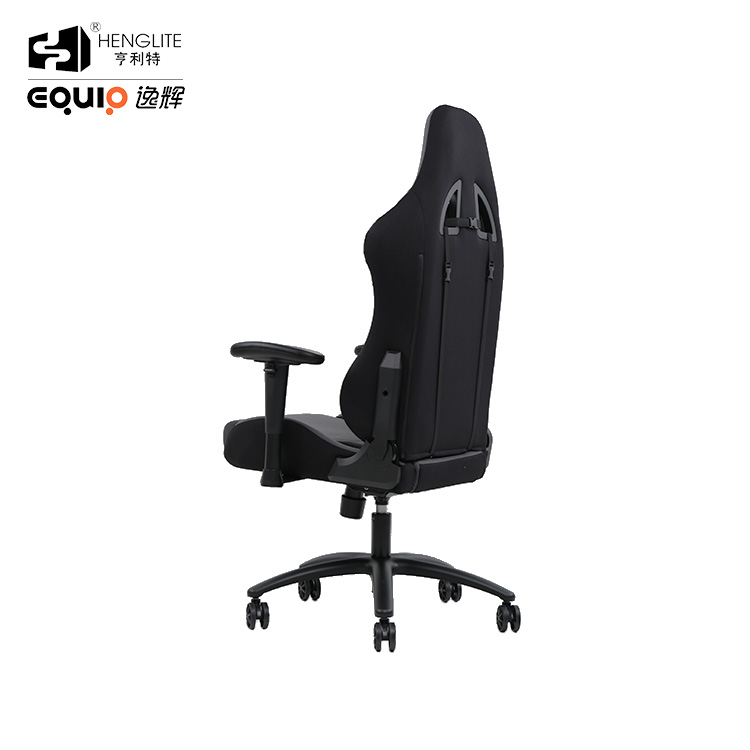 Black EQ7021 Soft Material PU Surface Racing Gaming Chair