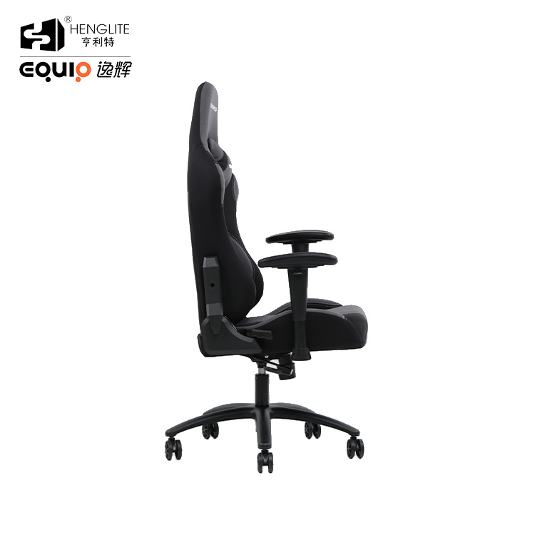 Black EQ7021 Soft Material PU Surface Racing Gaming Chair