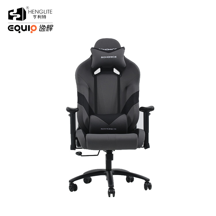 Black EQ7032 Soft Material PU Surface Racing Gaming Chair