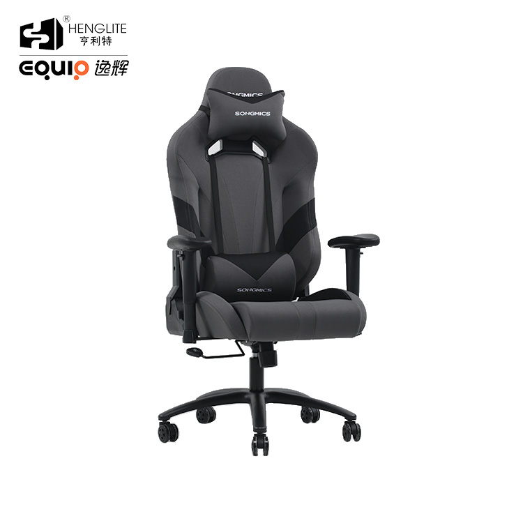 Black EQ7032 Soft Material PU Surface Racing Gaming Chair