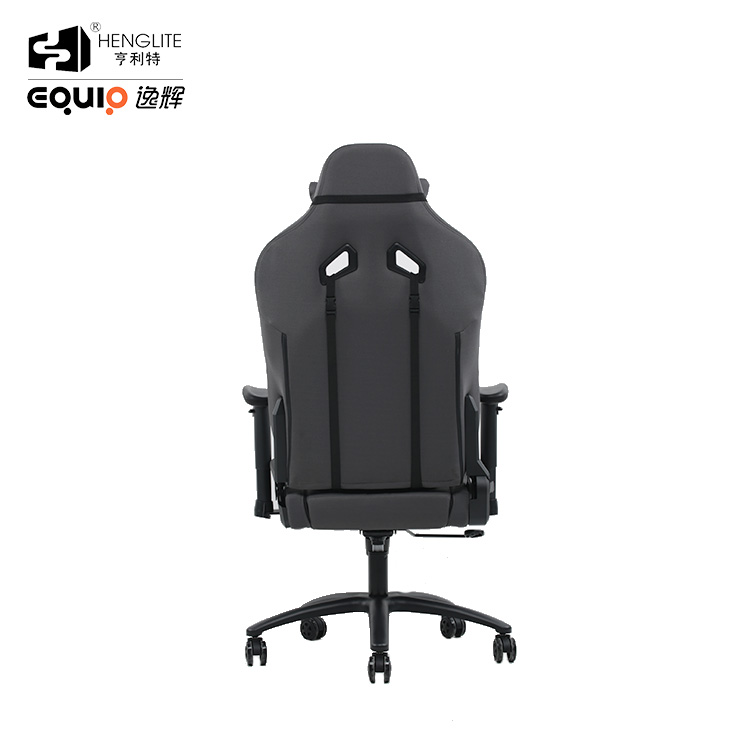 Black EQ7032 Soft Material PU Surface Racing Gaming Chair