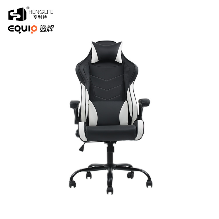 White Black EQ7055 Ergonomic Soft Rebound Gaming Chair