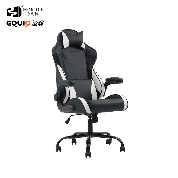 White Black EQ7055 Ergonomic Soft Rebound Gaming Chair