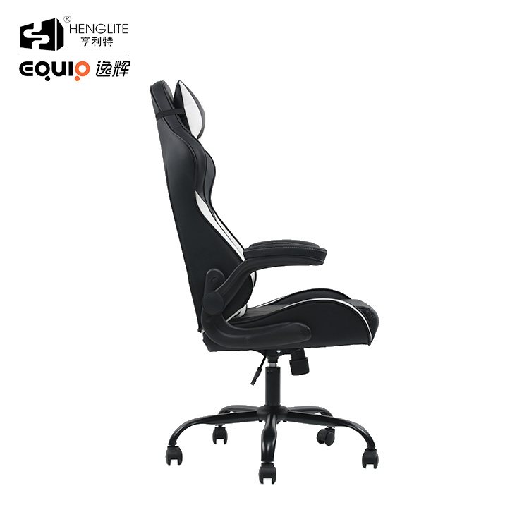 White Black EQ7055 Ergonomic Soft Rebound Gaming Chair