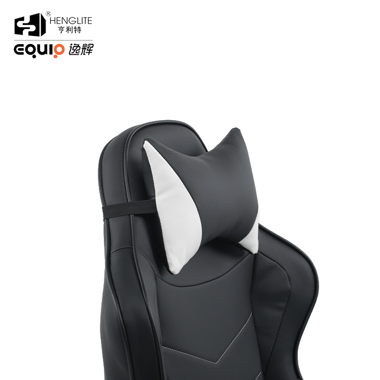 White Black EQ7055 Ergonomic Soft Rebound Gaming Chair