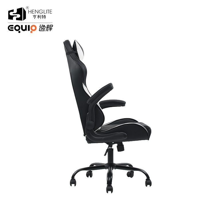 White Black EQ7055 Ergonomic Soft Rebound Gaming Chair