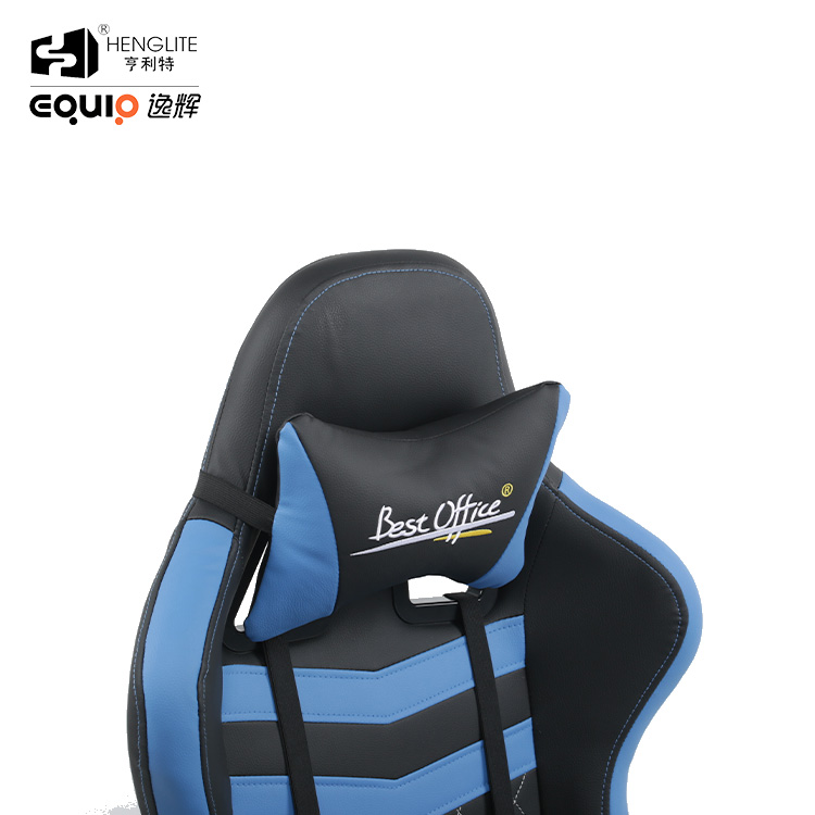 Blue Black EQ7062 Gaming Chair With Footrest