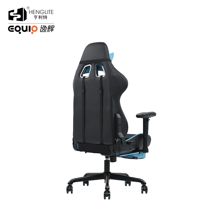 Blue EQ7080 2D Armrest Gaming Chair With Footrest 