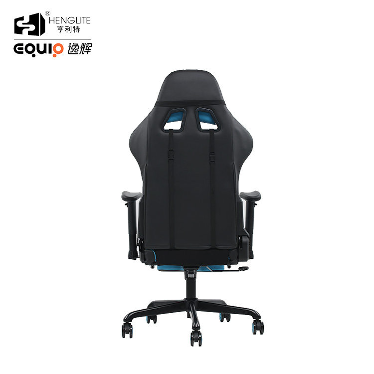 Blue EQ7080 2D Armrest Gaming Chair With Footrest 