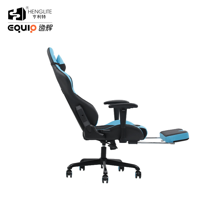 Blue EQ7080 2D Armrest Gaming Chair With Footrest 