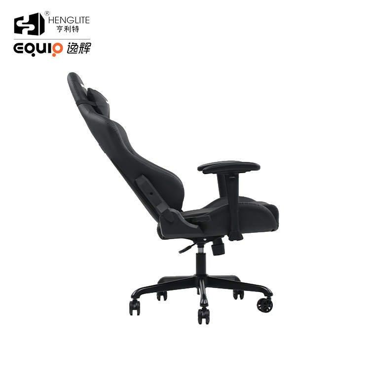 Black EQ7081 Racing Gaming Chair With Footrest