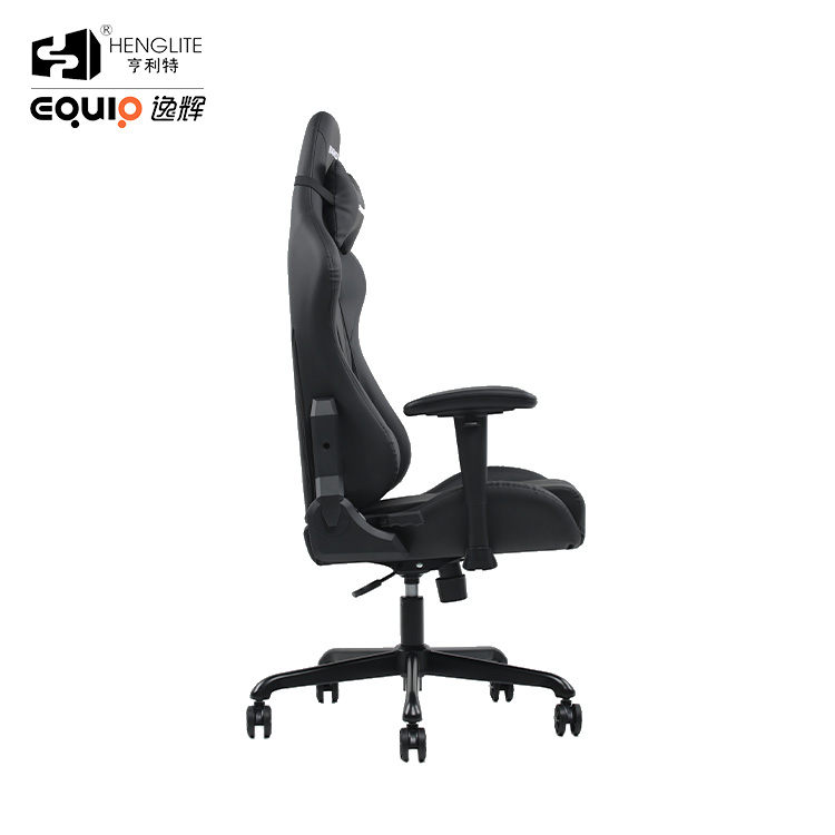 Black EQ7081 Racing Gaming Chair With Footrest