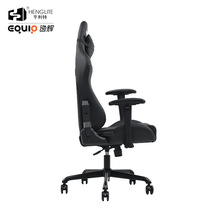 Black EQ7081 Racing Gaming Chair With Footrest