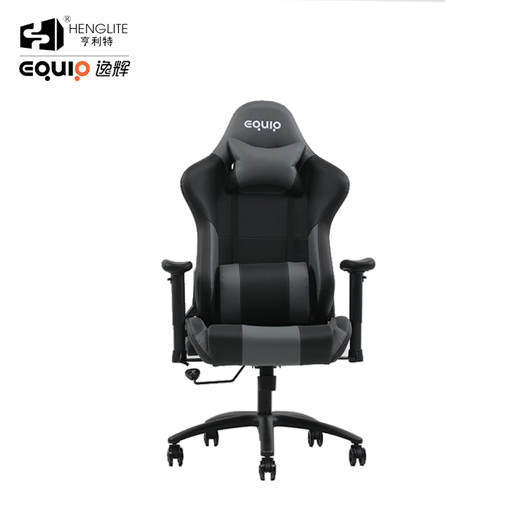 Gray Black EQ7086 PU Wheels Gaming Chair