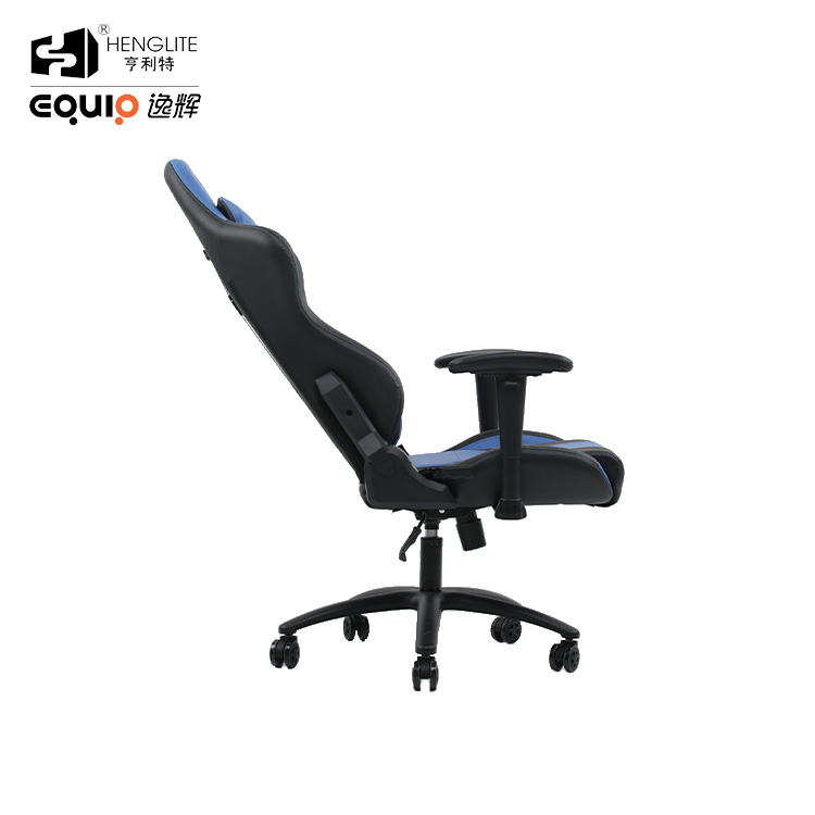 Blue Black EQ7086 PU Wheels Gaming Chair