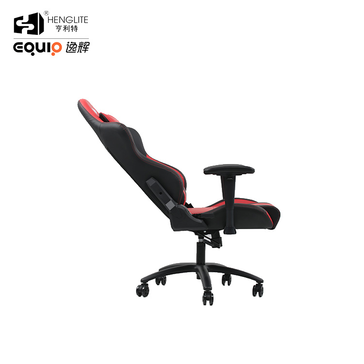 Red Black EQ7086 PU Wheels Gaming Chair