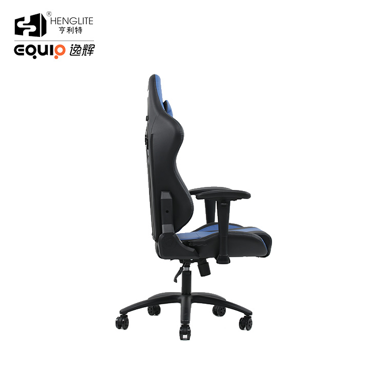 Blue Black EQ7086 PU Wheels Gaming Chair