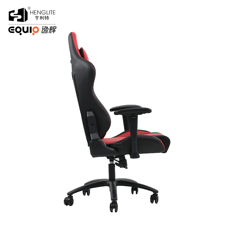 Red Black EQ7086 PU Wheels Gaming Chair