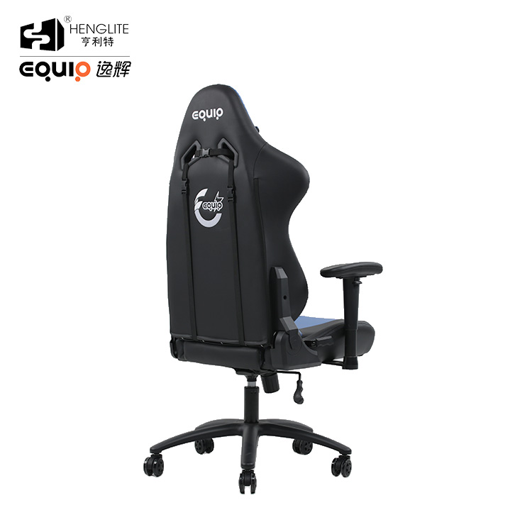 Blue Black EQ7086 PU Wheels Gaming Chair