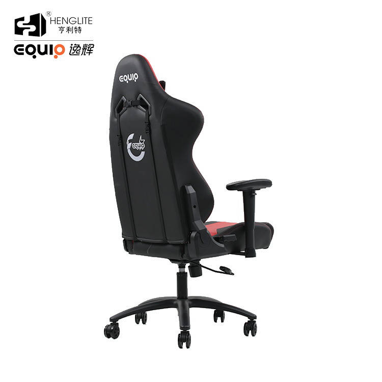 Red Black EQ7086 PU Wheels Gaming Chair