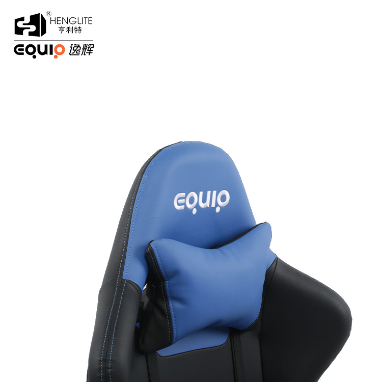 Blue Black EQ7086 PU Wheels Gaming Chair