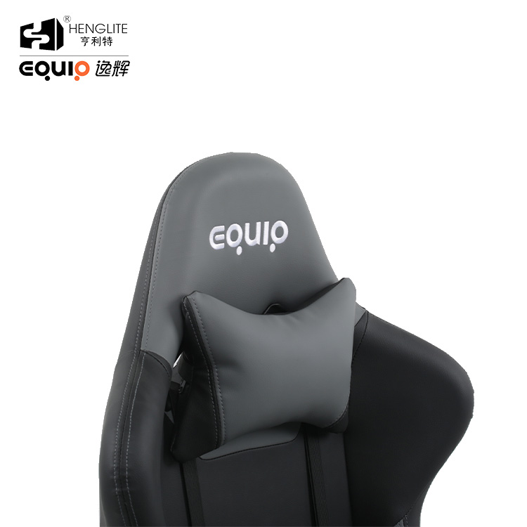 Gray Black EQ7086 PU Wheels Gaming Chair