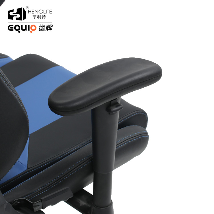 Blue Black EQ7086 PU Wheels Gaming Chair