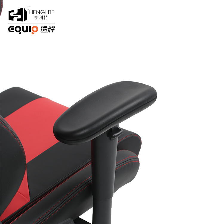 Red Black EQ7086 PU Wheels Gaming Chair