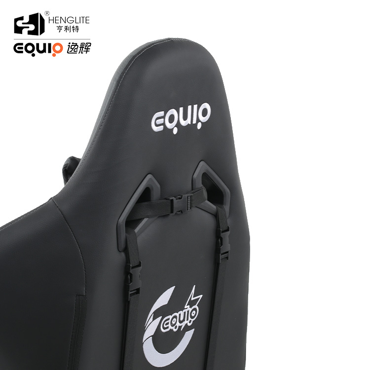 Gray Black EQ7086 PU Wheels Gaming Chair