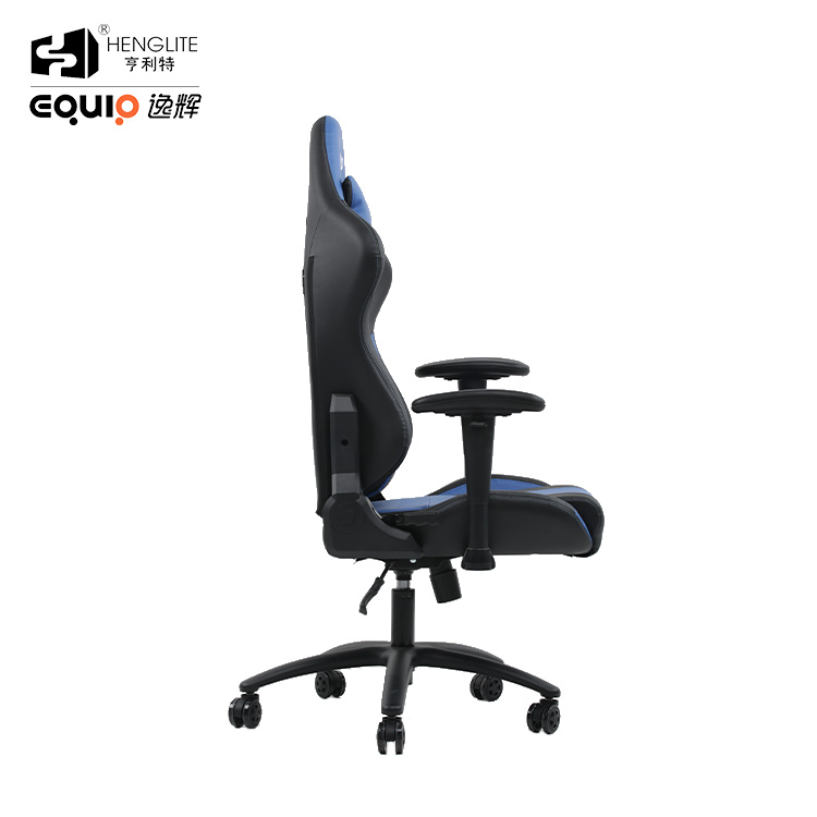 Blue Black EQ7086 PU Wheels Gaming Chair