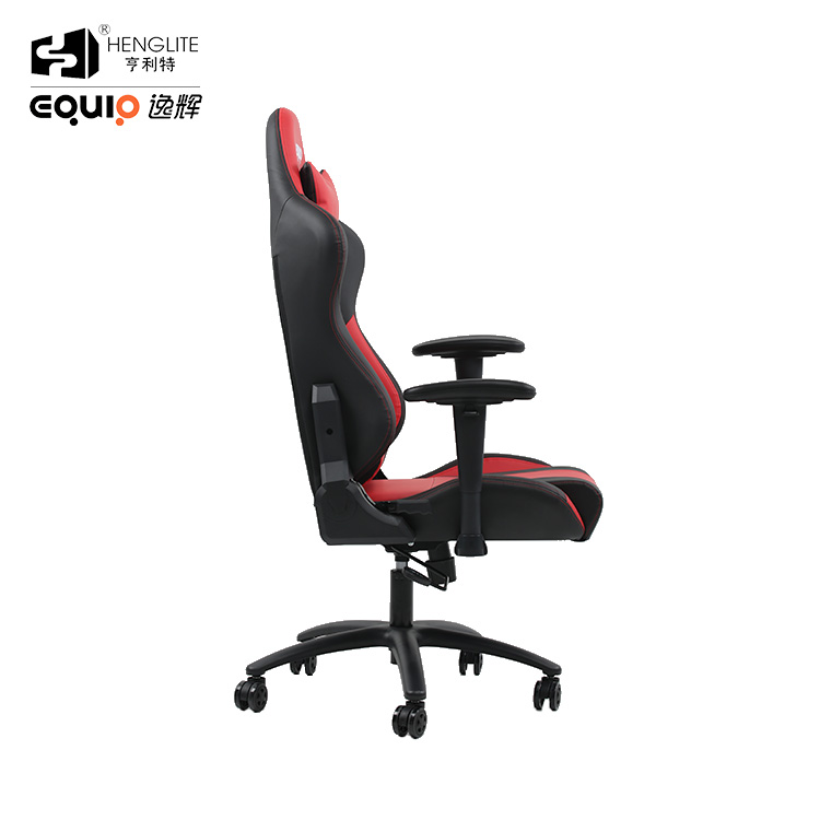 Red Black EQ7086 PU Wheels Gaming Chair