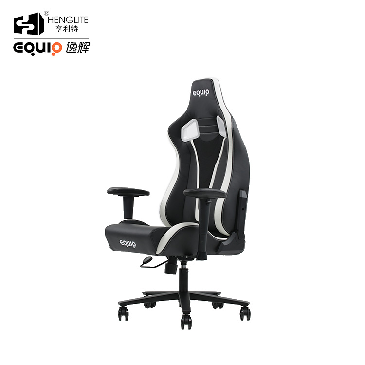 White Black  EQ7088 Frog Base 2D Armrest Ergonomic Gaming Chair