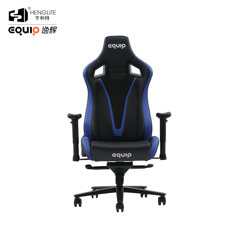 Black Blue EQ7088 Frog Base 2D Armrest Ergonomic Gaming Chair