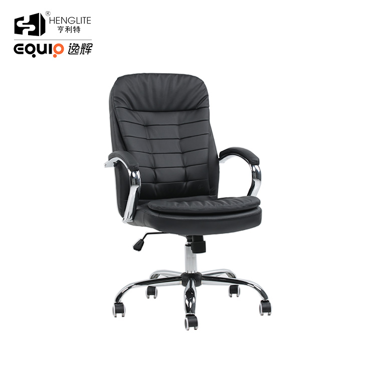 Black EQ5015B High Back Leather Office Chair